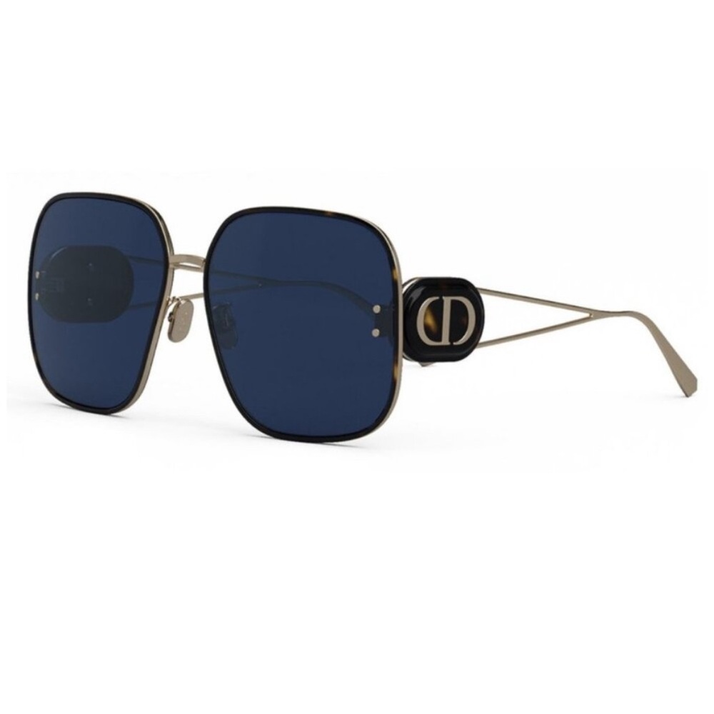DIOR Havana Brown/Blue Square Oversized Sunglasses - Picture 2 of 6